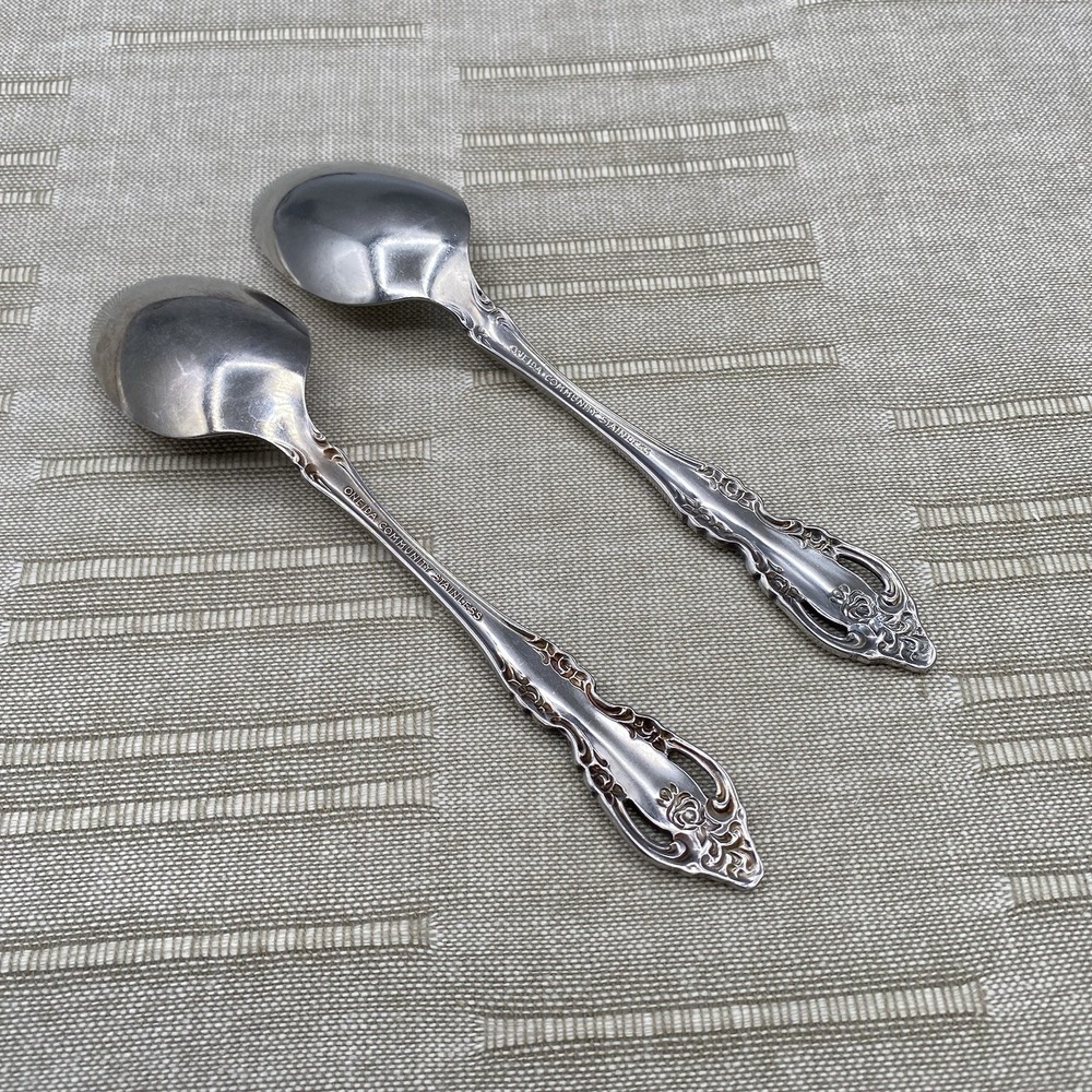 Oneida Community BRAHMS Teaspoons 2pcs Stainless Flatware Spoons 6" - Picture 4 of 5